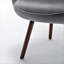 Fauteuil à oreilles de style Mid-Century moderne, fauteuil capitonné en tissu de polyester avec pieds évasés en bois massif pour le bureau de la chambre à coucher et du salon-133095079-133095081