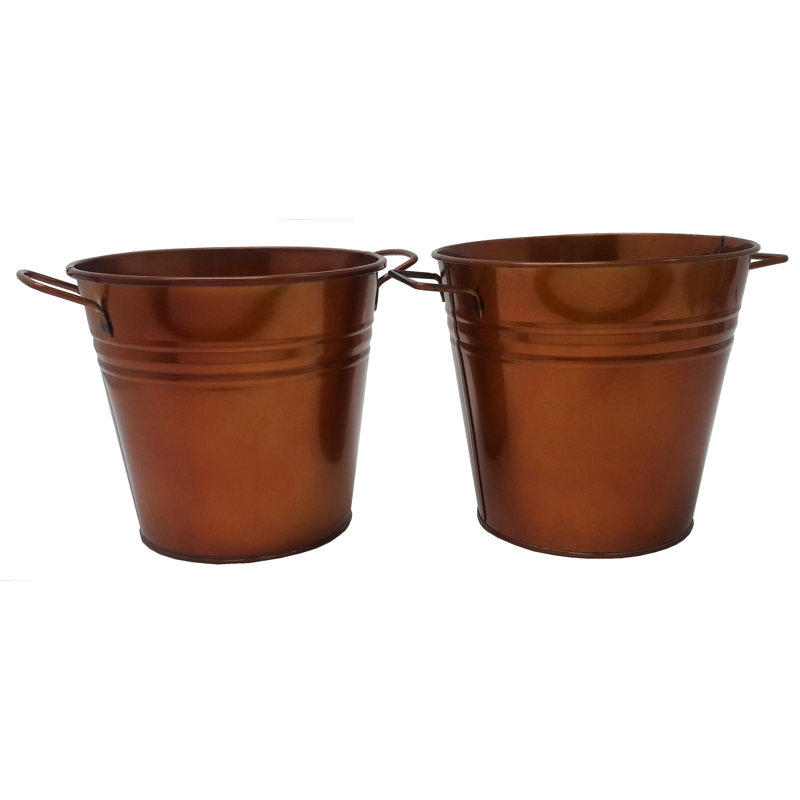 Ensemble de pots à fleurs 2 pièces Maynard, Caramel verni