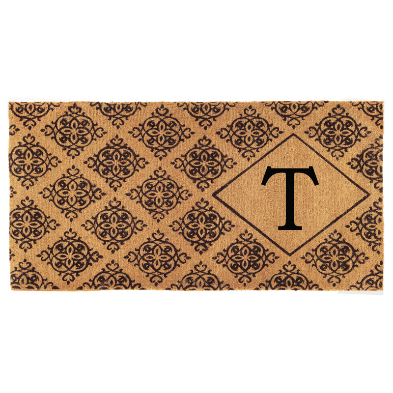 Zambrana Personalizable Outdoor Doormat, T, Rectangle 3' x 6'