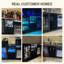 Armoire de bar à vin avec réfrigérateur, armoire à café avec lumières DEL et porte-verre, mini armoire de réfrigérateur avec rangement, capteur de corps humain, buffet de table pour la salle à manger de cuisine, noir