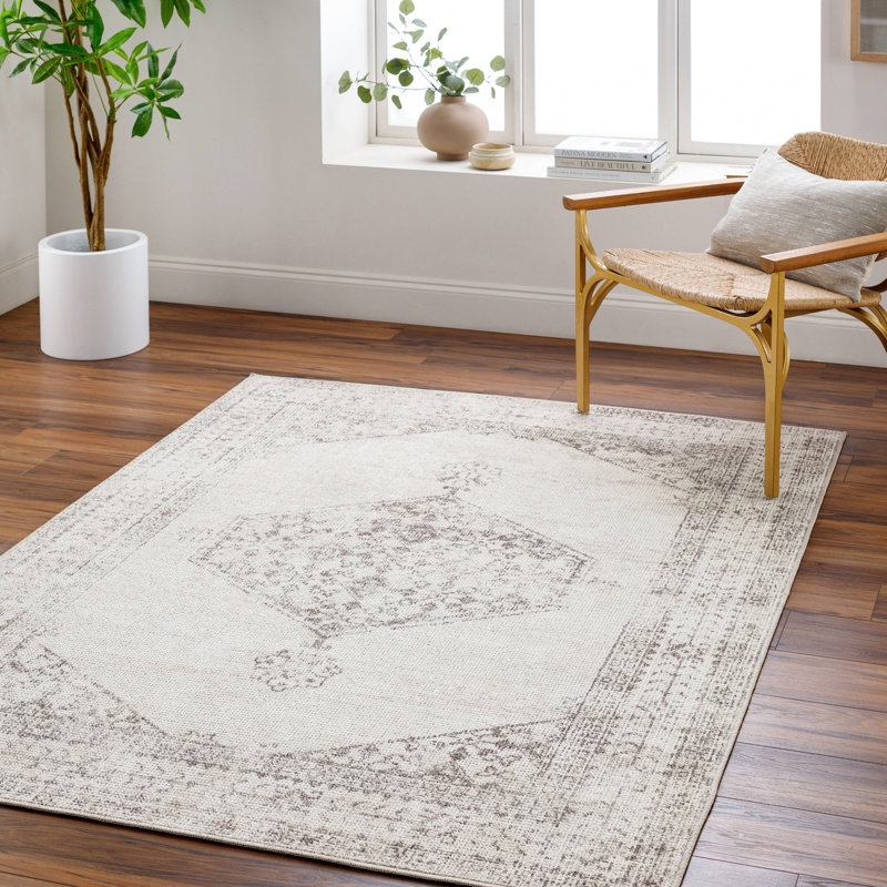 Theia Vintage Look Machine Woven Tan,Brown,Cream Area Rug, Rectangle 200 x 275cm