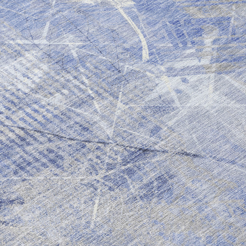 Machine Washable Indoor/Outdoor Xhevrie Denim Rug, Rectangle 5' x 7'6"