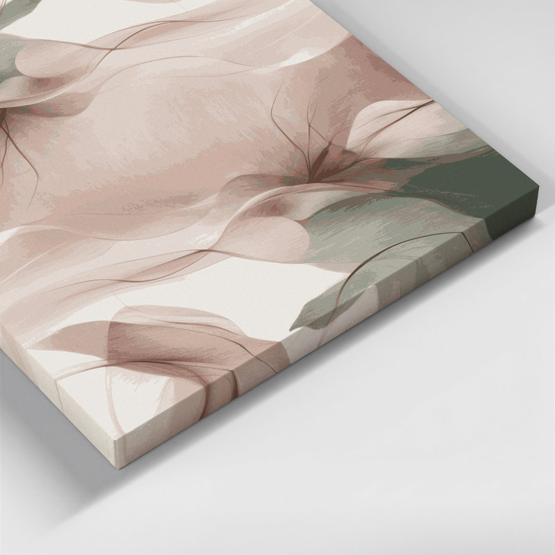 Abstrait paysage 100, toile beige, H 12 po x l 12 po