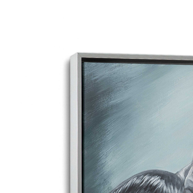 «Silent Observer» par Diane Fifer, reproduction d'art, H 37,5 po x l 37,5 po, Argent, Toile avec cadre