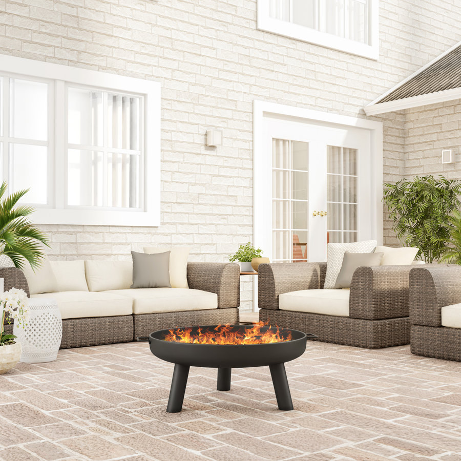 Delmont Outdoor Steel Wood Burning Fire Pit