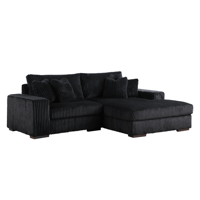 Canapé modulaire Maizah, Tissu noir