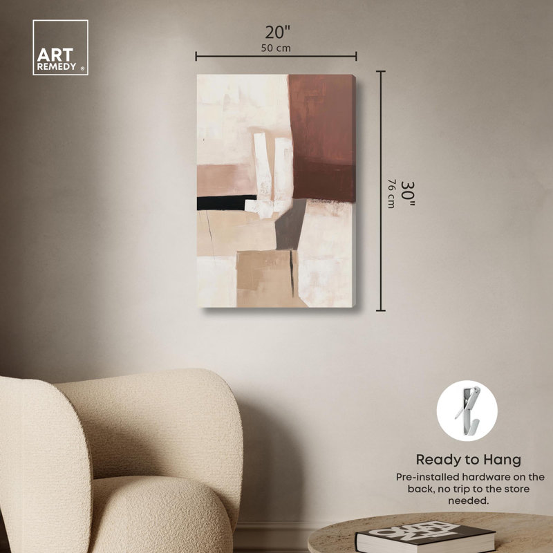 "Plaster Collage II", reproduction d'art sur toile par Art Remedy, 20 x 30, Toile tendue avec châssis, H 30 po x l 20 po