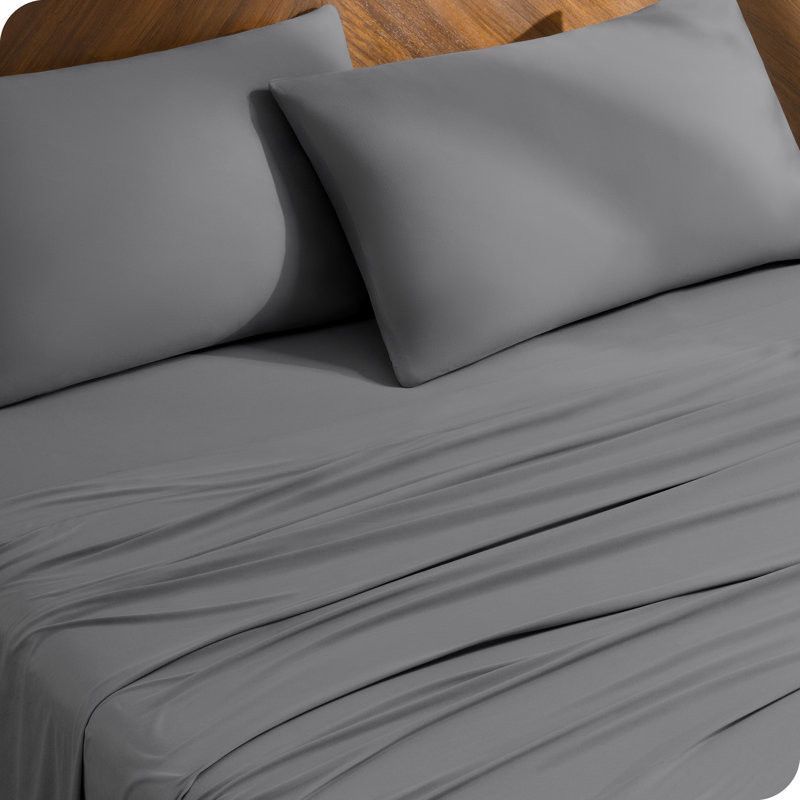 Twin Gray Organic Cotton Microfiber Deep Pocket Sheet Set