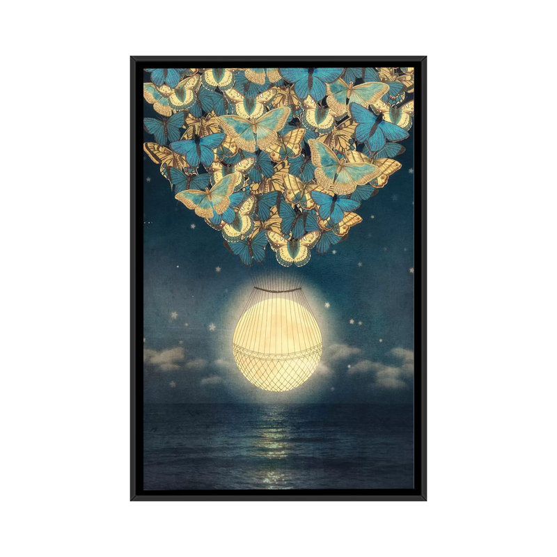 « rehausser la lune », impression sur toile, H 48 po x l 32 po x P 1,5 po, Toile avec cadre noir, Pas de tapis