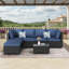 Wicker 6 - Person Garden Lounge Set with Cushions-1424874359