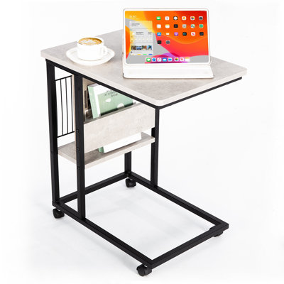Table de bout en C Jumelle, table de bout avec rangement, table de chevet avec tiroir, table d'appoint moderne