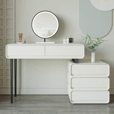 Makeup Vanity with Light mirror,5 drawers