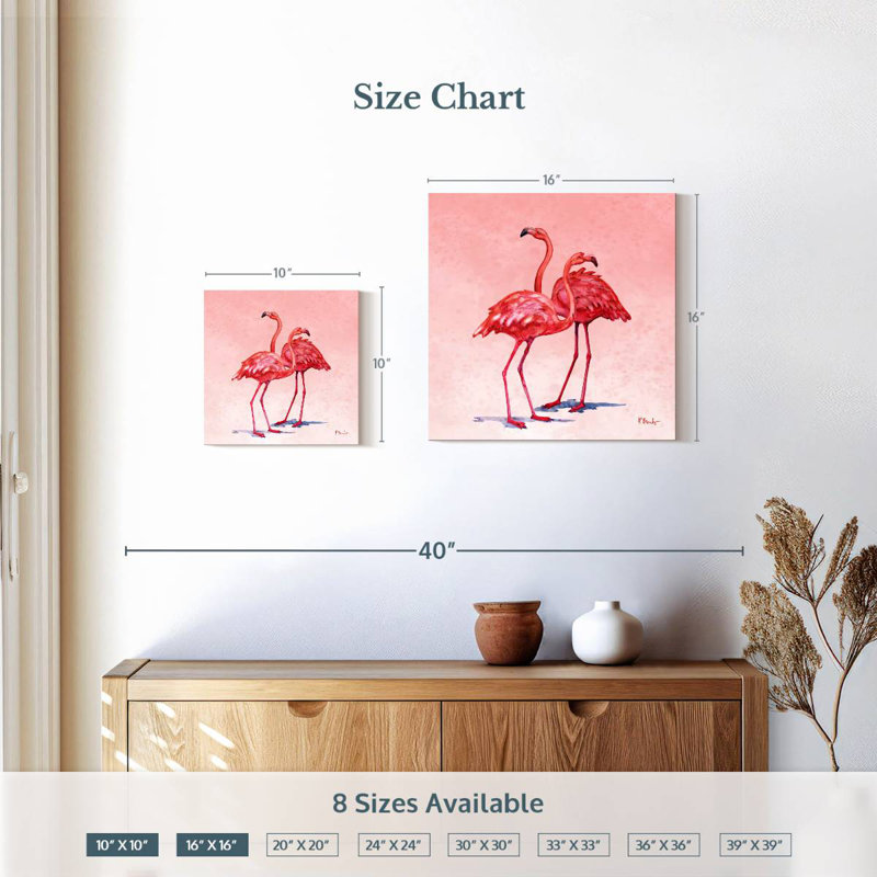 Crowle Hilo Flamingos II, H 10 po x l 10 po