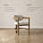 Arik Boucle Dining Chair With Curved Back And Solid Wood Legs-121931539