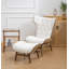 Fauteuil à oreilles et repose-pieds Jeyshan-795056315