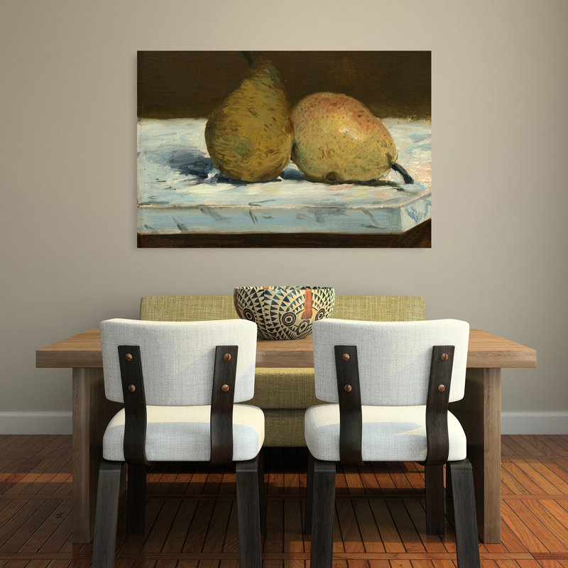 Poires, 1880, estampe d'art mural contemporain abstraite, H 32 po x l 48 po