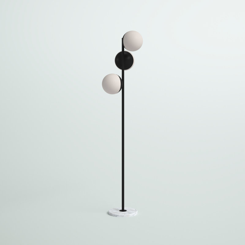 Yearby 65.5'' Tree Floor Lamp, Black, Frosted White