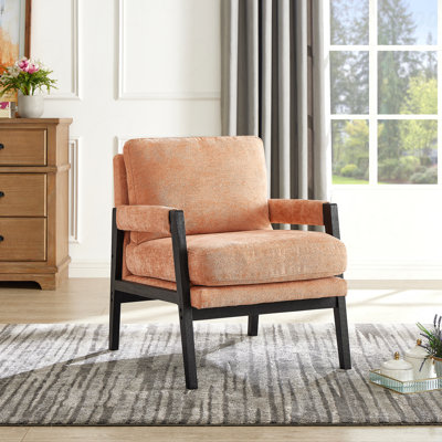 Fauteuil d'appoint rembourré en chenille de style Mid-Century