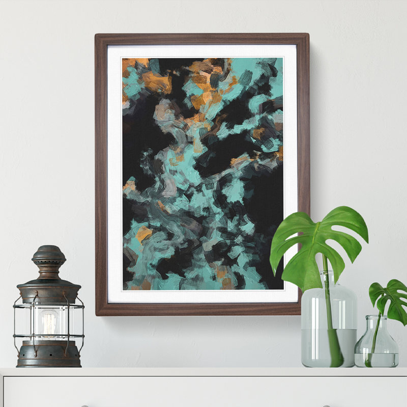 Beauty Abstract - Wall Art, 66cm H x 48cm W x 2cm D, Walnut Framed, White