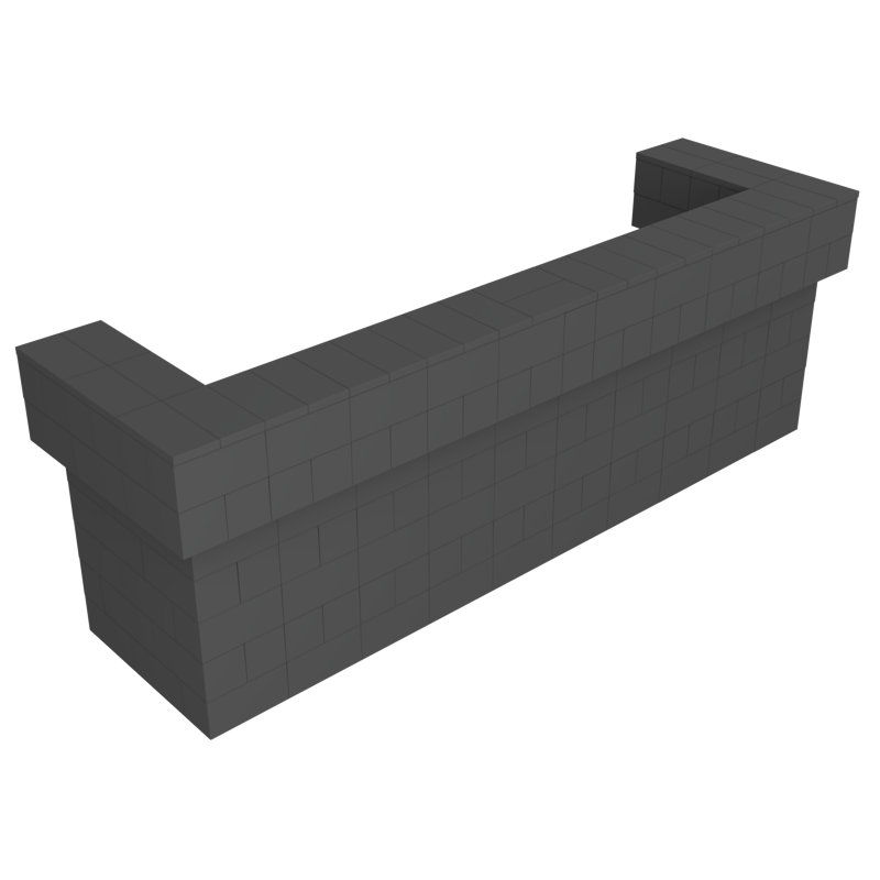 Ensemble de bar / comptoir en porte-à-faux 2 couches EverBlock, Gris foncé, H 43 po x l 126 po x P 24 po