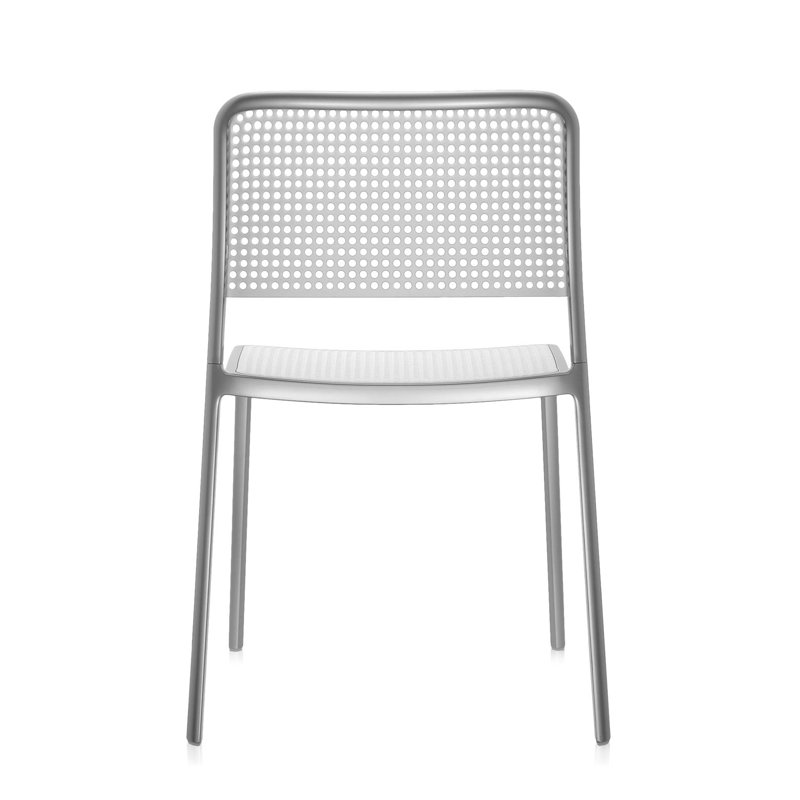 Audrey Dining Chair, White, White Painted Steel
