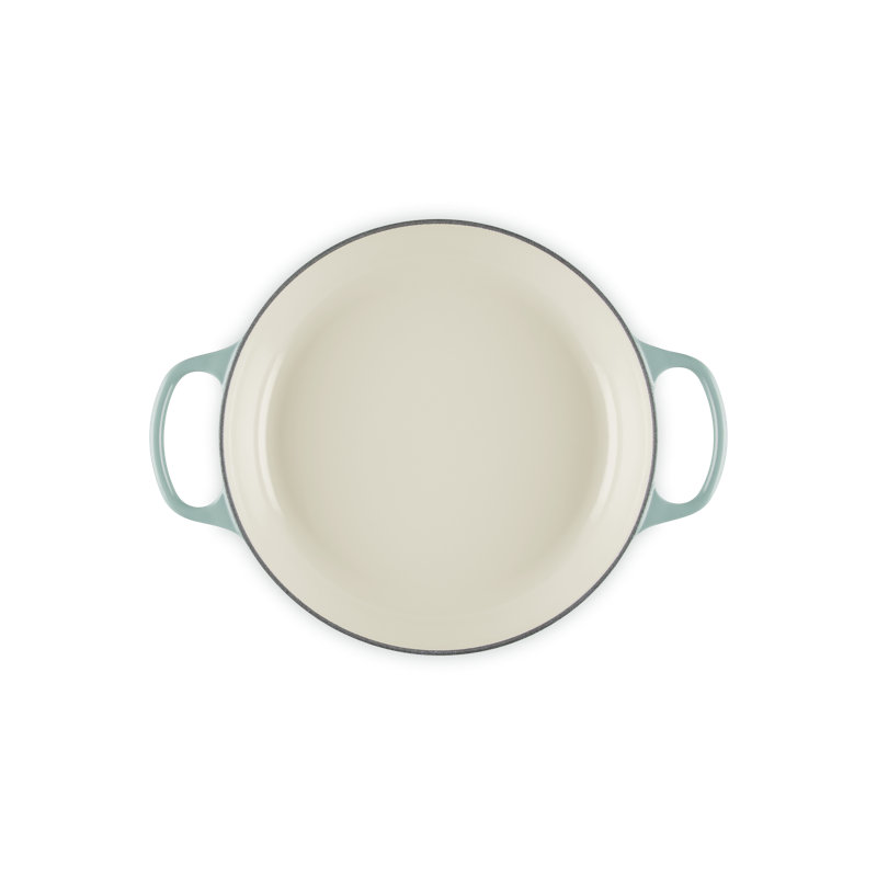 Le Creuset Enameled Cast Iron Signature Round Braiser With Glass Lid, 2.25 Qt., Olive, Sea Salt