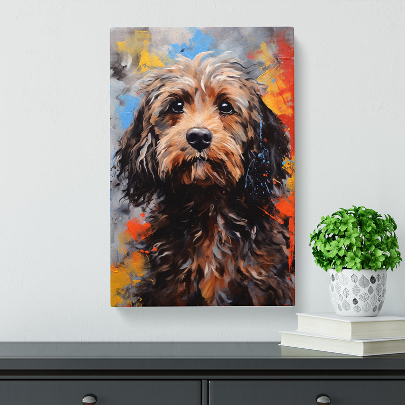 Cockapoo Gestural - Wrapped Canvas, 60cm H x 40cm W x 3cm D