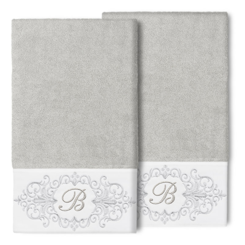 Monica Midweight Bath Towel, Light Gray, B