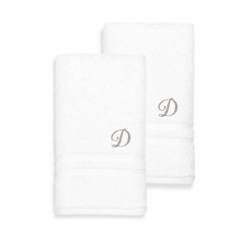 Débarbouillette 100% coton Denzi, D, Blanc