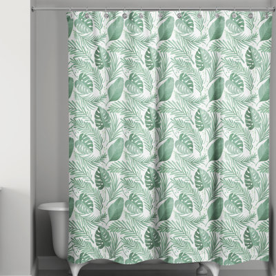 Rideau de douche simple à motif floral Tyshawn