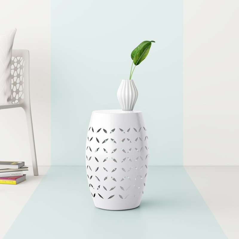 Table de bout cylindrique Babeth, blanc