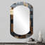 Brun mosaïque mosaïque abstraite - miroir mural unique à cylindre cylindrique, miroir asymétrique moderne, impression sur métal-107247672