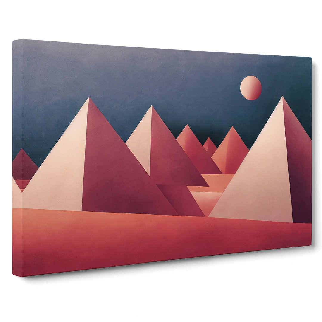 Lively Pyramids Abstract - Wrapped Canvas
