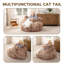 Fauteuil à billes en forme de chat de style fantaisiste moderne, canapé paresseux en fausse fourrure de lapin avec coussin amovible pour adultes et enfants-1293425821