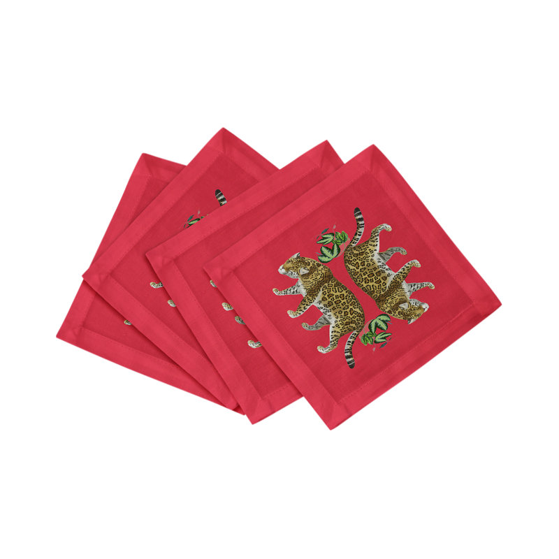 Jewel Square Napkins, Crimson
