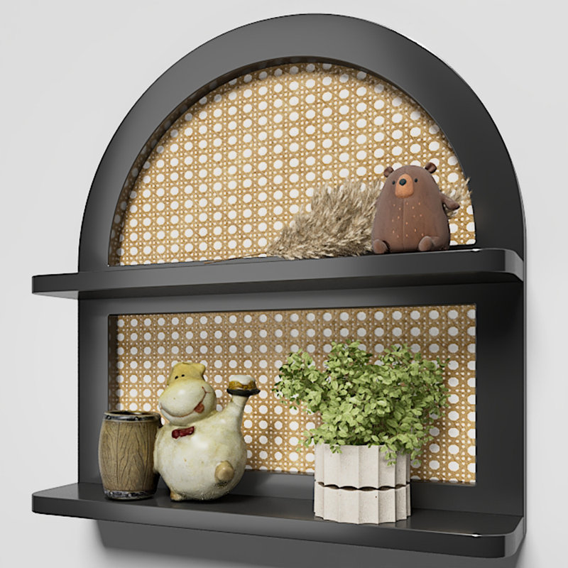 Tablette murale en bois Boho Rattan