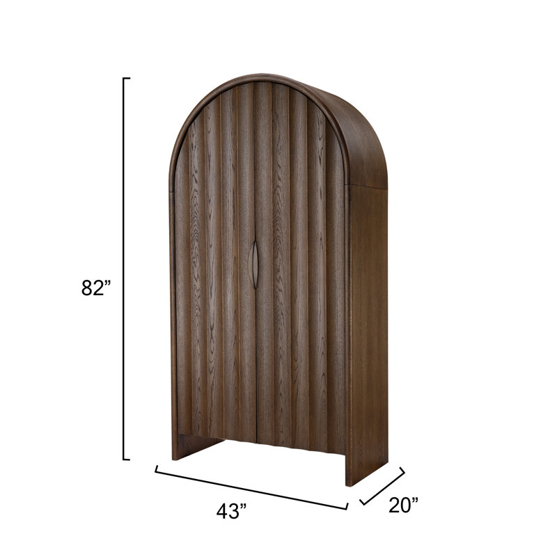 Finley Solid Wood Accent Cabinet, Brown Sugar Oak