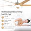 Ventilateur de plafond moderne à 5 pales en ABS de 52 po avec lumière et télécommande Mitali