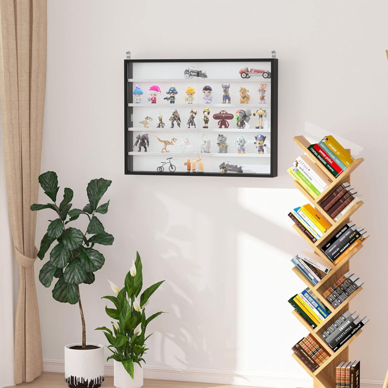Alyissa 5 Piece Floating Shelf, White/Black