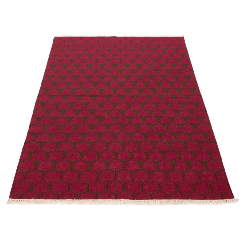 Tapis bordeaux en laine nouvel âge unique 5 pi 2 po x 8 pi