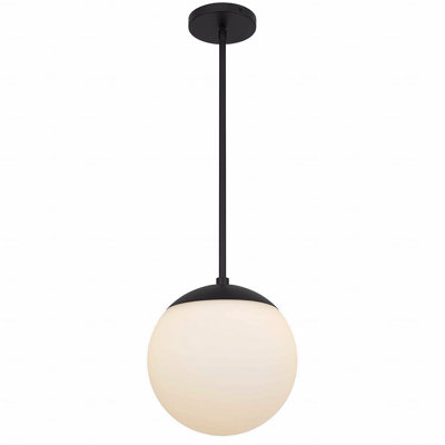 10 Inch Diameter Etched White Glass Material Globe Integrated Led Pendant Light