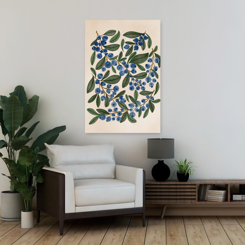 Art mural de fruits frais, bleuet et rustique