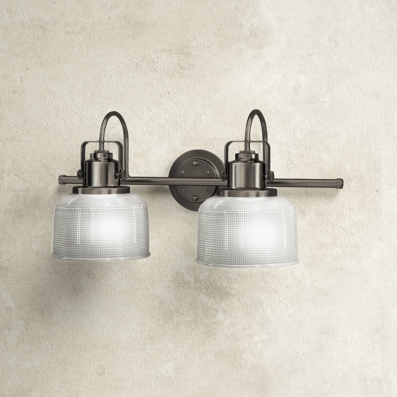 Rosser Dimmable Vanity Light, 8.75"H x 17"W x 7.25"D, Venetian Bronze, 2 Lights