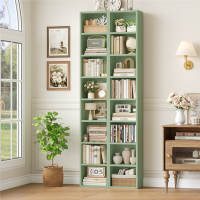 Brenya 8-Tier Thin and Tall Bookshelf with Open Adjustable Shelf