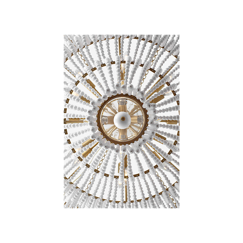 Aerin 18 - Light Chandelier, White, Hand-Rubbed Antique Brass