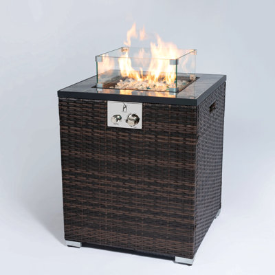 28Inch Outdoor Fire Pit Column, Propane Fire Column For Decor Gas Fire Pit Table Garden Corner Fire Table