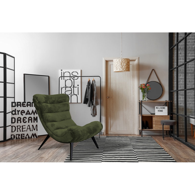 Owlswick Upholstered Swivel Slipper Chair, Green