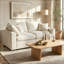 Causeuse en chenille avec structure en bois et coussin décoratif-131840340