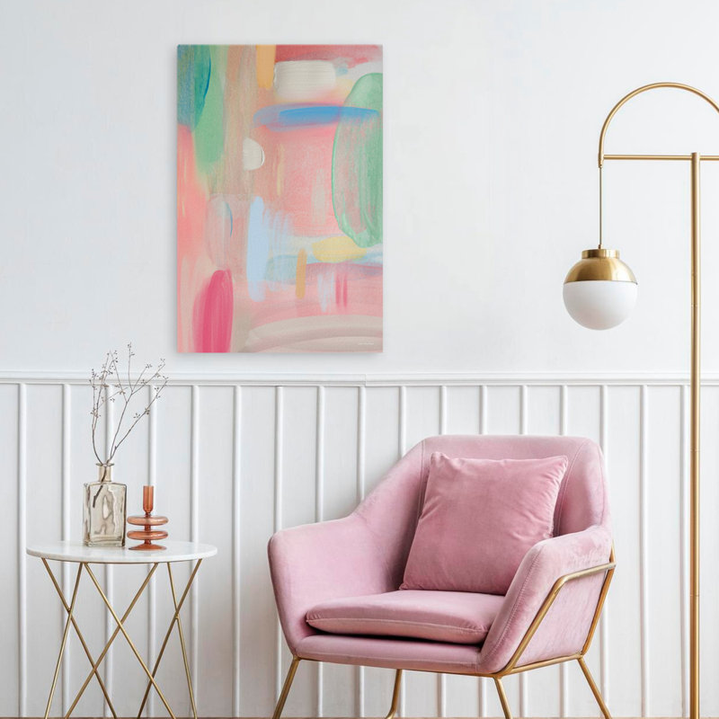 Symphonie abstraite - peinture pastel contemporaine, coups de pinceau, art abstrait moderne, H 24 po x l 16 po