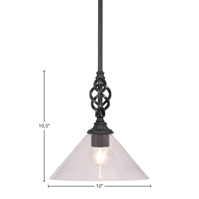 Eleganté Stem Hung Mini Pendant, 10.5" H x 10" W x 10" D